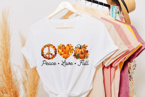 Fall Sublimation Design, Peace Love Fall Sublimation CraftLabSVG 