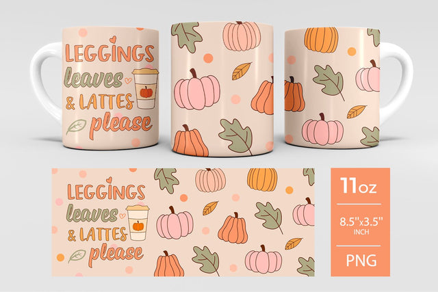 Fall sublimation mug design 11 oz SVG KMarinaDesign 