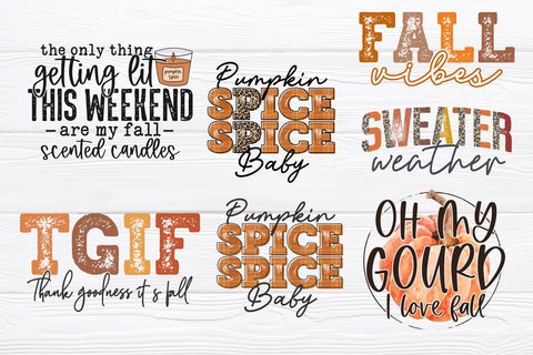 Fall Sublimation png Bundle - Fall png - Print File - Fall Sublimation Design - Autumn png - Digital Download Sublimation Svg Cuttables 