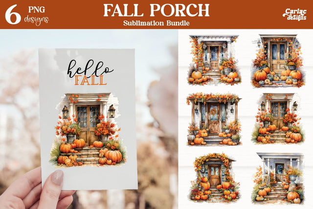 Fall Sublimation PNG Bundle | Fall Porch PNG Bundle Sublimation Carla C Designs 