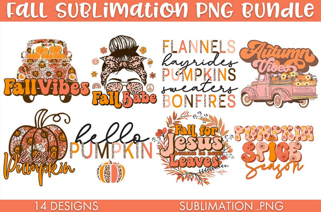 Fall Sublimation PNG Bundle Sublimation Freeling Design House 