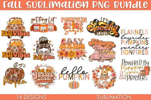 Fall Sublimation PNG Bundle Sublimation Freeling Design House 