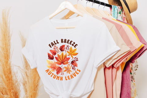 Fall Sublimation PNG, Fall Breeze Autumn Leaves Sublimation CraftLabSVG 