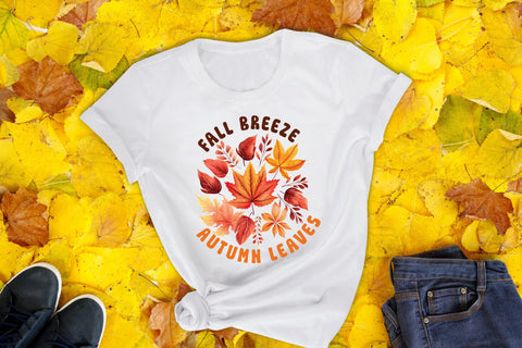 Fall Sublimation PNG, Fall Breeze Autumn Leaves Sublimation CraftLabSVG 