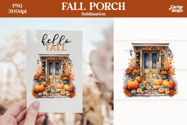 Fall Sublimation PNG | Fall Porch PNG Sublimation Carla C Designs 