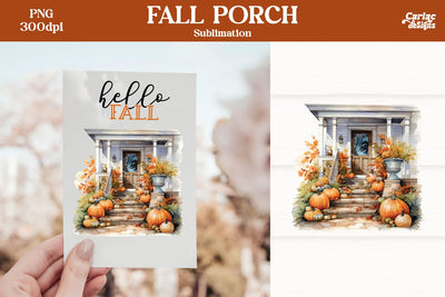 Fall Sublimation PNG | Fall Porch PNG Sublimation Carla C Designs 