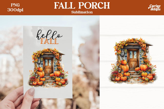 Fall Sublimation PNG | Fall Porch PNG Sublimation Carla C Designs 
