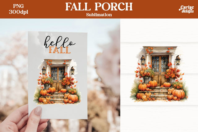 Fall Sublimation PNG | Fall Porch PNG Sublimation Carla C Designs 