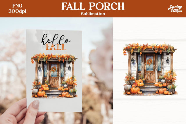 Fall Sublimation PNG | Fall Porch PNG Sublimation Carla C Designs 