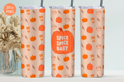 Fall sublimation tumbler designs wrap 20 oz skinny Sublimation KMarinaDesign 