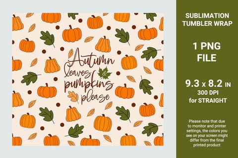 Fall sublimation tumbler Sublimation KMarinaDesign 