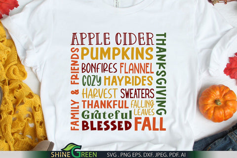 Fall Subway Art SVG - Thanksgiving SVG Cut File SVG Shine Green Art 