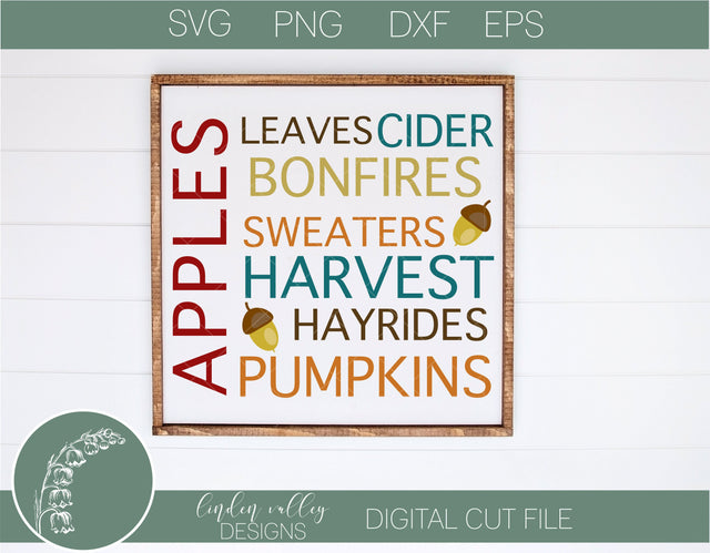 Fall Subway Word Art SVG SVG Linden Valley Designs 