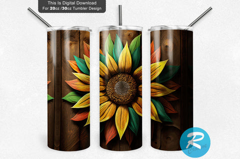 Fall Sunflower 20 oz / 30 oz Tumbler PNG Sublimation Regulrcrative 