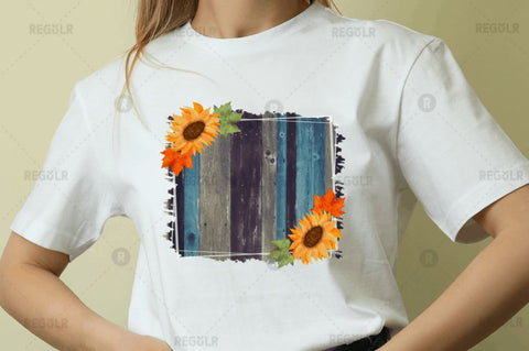 Fall Sunflowers Sublimation Background bundle Sublimation Regulrcrative 