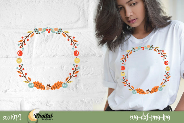 Fall SVG Animals Design. Autumn Wreath SVG. Fall SVG. SVG Evgenyia Guschina 