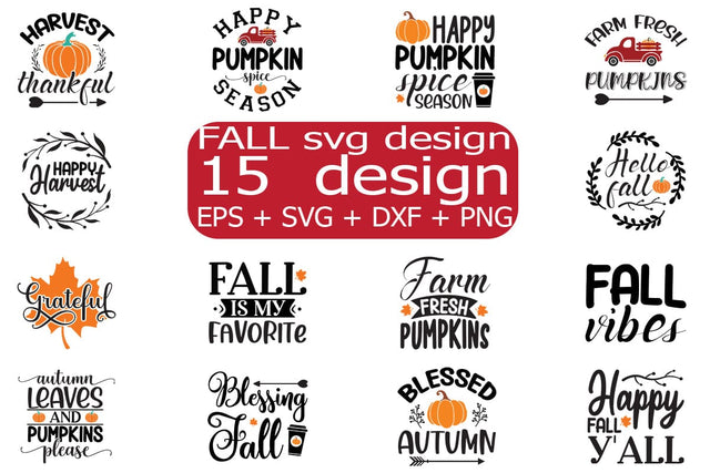 Fall SVG bundle 15 design SVG svgteam 