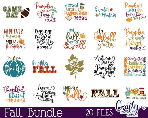 Fall Svg Bundle - Autumn Cut File - Pumpkin Spice Bundle Svg SVG Crafty Mama Studios 