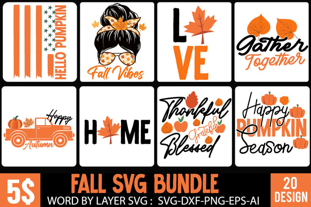 Fall SVG Bundle ,Autumn SVG Bundle , Thanksgiving SVG Bundle , Funny Fall SVG Bundle Quotes SVG BlackCatsMedia 