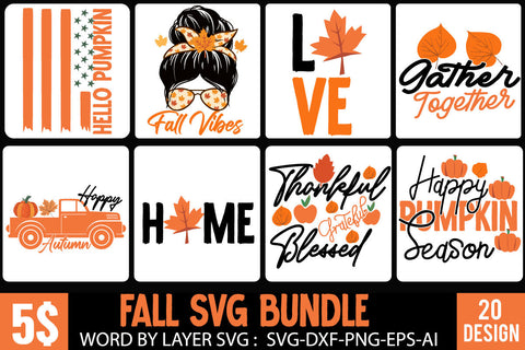 Fall SVG Bundle ,Autumn SVG Bundle , Thanksgiving SVG Bundle , Funny Fall SVG Bundle Quotes SVG BlackCatsMedia 