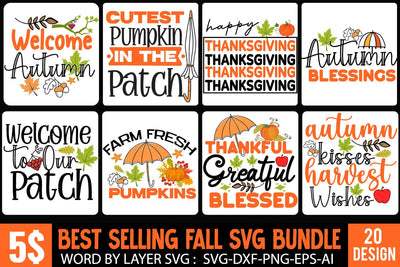 Fall SVG Bundle, Autumn SVG Bundle,20 Fall SVG Cut File,Fall Farmhouse SVG Bundle,Fall Sublimation Bundle, Fall Porch Signs Bundle Svg,Thanksgiving Svg Design , Farmhouse Sign Design, Fall Design SVG BlackCatsMedia 