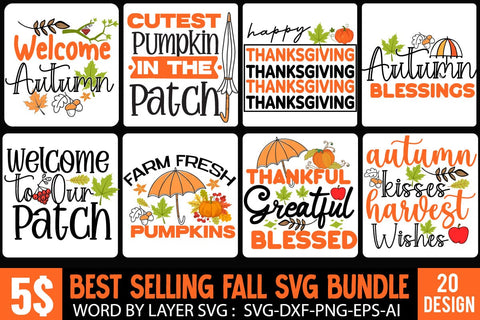 Fall SVG Bundle, Autumn SVG Bundle,20 Fall SVG Cut File,Fall Farmhouse SVG Bundle,Fall Sublimation Bundle, Fall Porch Signs Bundle Svg,Thanksgiving Svg Design , Farmhouse Sign Design, Fall Design SVG BlackCatsMedia 