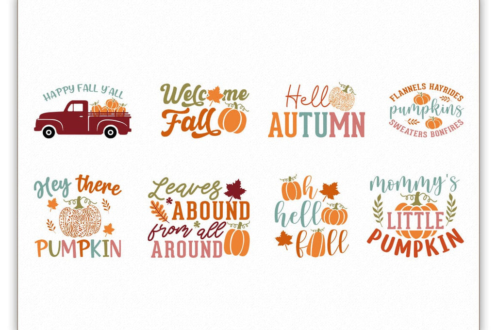 Fall SVG Bundle, Autumn SVG Designs - So Fontsy