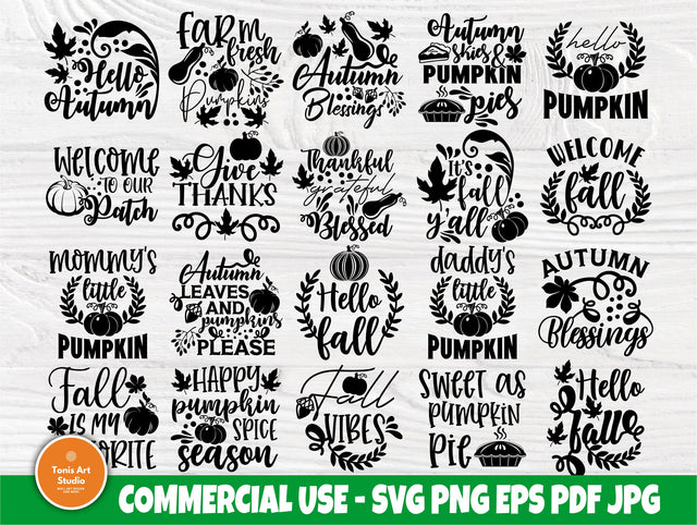 Fall SVG Bundle, Autumn Svg, Pumpkin Svg Files SVG TonisArtStudio 