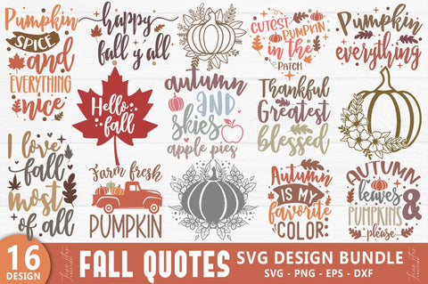 Fall SVG Bundle Design Autumn SVG SVG FiveStarCrafting 
