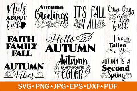 Fall SVG Bundle | Fall Cut Files Quotes SVG SeventhHeavenStudios 