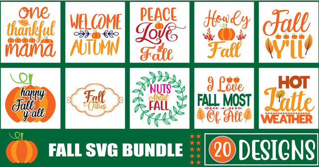 Fall Svg Bundle, Fall Quote Svg, Autumn Svg Bundle, Pumpkin Spice SVG, Thankful Svg SVG Blessedprint 
