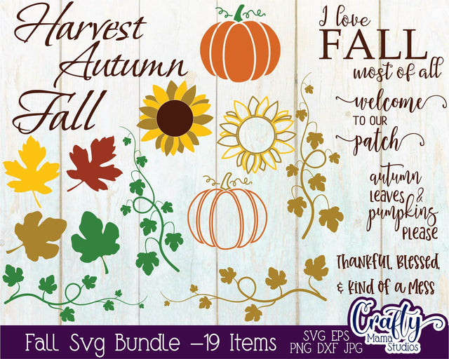 Fall Svg Bundle - Fall Quotes Svg - Fall Design SVG Crafty Mama Studios 