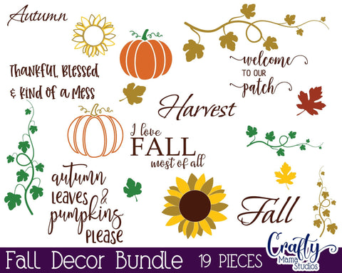 Fall Svg Bundle - Fall Quotes Svg - Fall Design SVG Crafty Mama Studios 