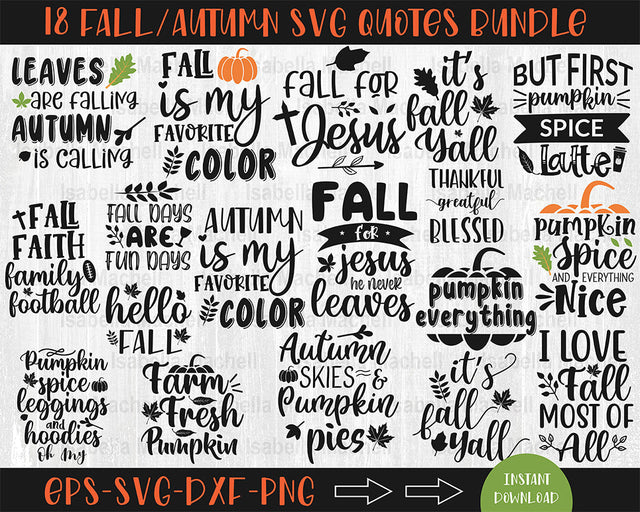 Fall svg bundle, Fall svg, happy fall y'all, Autumn svg bundle, pumpkin svg bundle, fall t shirt svg, fall cricut, leaf falling svg, winter svg SVG Isabella Machell 