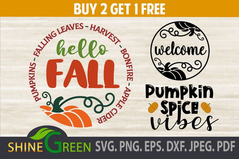 Fall SVG Bundle Mini Buy 2 Get One Free SVG Shine Green Art 