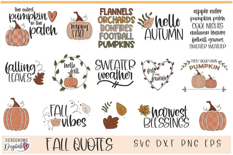 Fall SVG Bundle, Pumpkin SVG, Fall Sublimation for Tumbler Designs, Pumpkin Patch SVG, Hello Fall SVG SVG Designing Digitals 