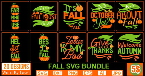 Fall Svg Bundle SVG Cut File SVG DesignPlante 503 