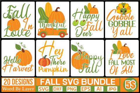 FALL SVG BUNDLE SVG Cut File SVGs quotes-and-sayings food-drink mini-bundles print-cut on-sale Clipart Clip Art Sublimation or Vinyl Shirt Design SVG DesignPlante 503 