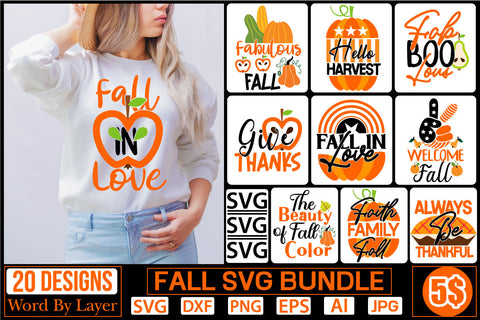 FALL SVG BUNDLE SVG Cut File SVGs,quotes-and-sayings,food-drink mini-bundles,print-cut,on-sale Clipart Clip Art Sublimation or Vinyl Shirt Design SVG DesignPlante 503 