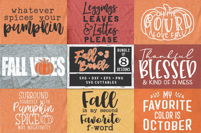 Fall svg bundle svg - dxf - eps - png - Fall - Autumn Bundle - Funny - Cut File - Silhouette - Cricut - Digital File SVG Svg Cuttables 