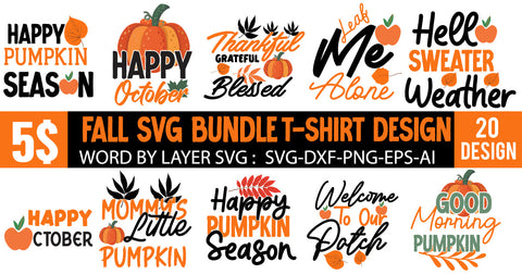 Fall SVG Bundle , Thanksgiving SVG Bundle , Funny Fall SVG Bundle Quotes SVG BlackCatsMedia 