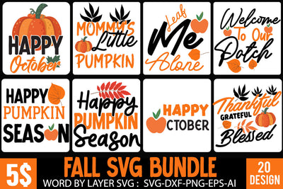 Fall SVG Bundle , Thanksgiving SVG Bundle , Funny Fall SVG Bundle Quotes SVG BlackCatsMedia 