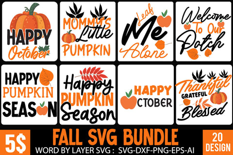 Fall SVG Bundle , Thanksgiving SVG Bundle , Funny Fall SVG Bundle Quotes SVG BlackCatsMedia 