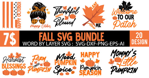 Fall SVG Bundle , Thanksgiving SVG Bundle , Funny Fall SVG Bundle Quotes,Funyny Farmhouse Fall SVG Bundle SVG BlackCatsMedia 