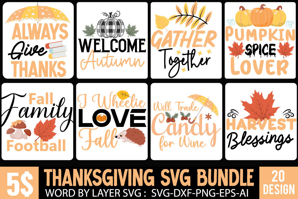 Fall SVG Bundle , Thanksgiving SVG Bundle , Funny Fall SVG Bundle ...