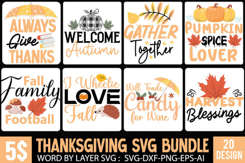 Fall Script Fancy Words SVG, Word Art SVG, Thanksgiving, Dig
