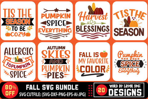 Fall SVG Bundle, Thanksgiving Svg Bundle,Fall Pumpkin SVG Bundle, Autumn SVG Bundle, Fall Cut File, Thanksgiving Cut File, Fall SVG, Autumn SVG, Pumpkin quotes SVG,Fall Cut File for Cricut,silhouette SVG Blessedprint 
