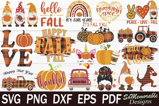 Fall SVG Bundle, Thanksgiving SVG Cut File SVG SoMemorableDesigns 