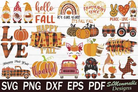 Fall SVG Bundle, Thanksgiving SVG Cut File SVG SoMemorableDesigns 