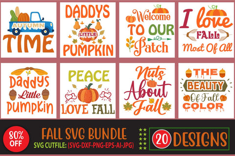 Fall Svg Bundle Thanksgiving Svg Fall sayings svg Autumn Quotes SVG Blessedprint 
